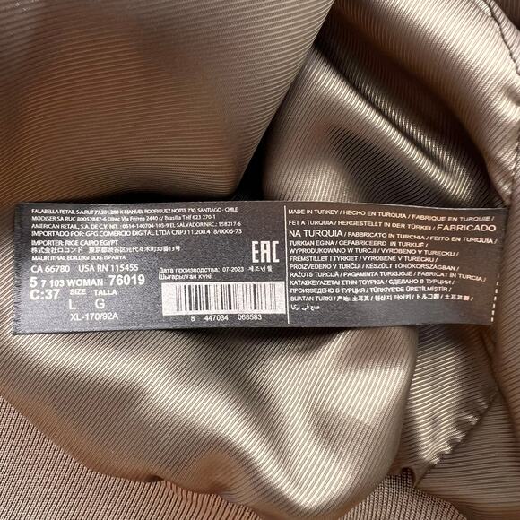 Mango Khaki Bomber Jacket with Shoulder Pads, L - Picture 10 of 11